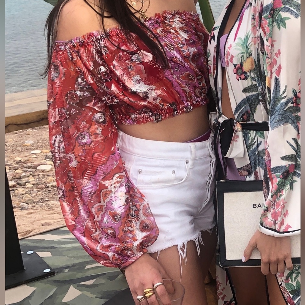 Emilio Pucci pink off the shoulder top